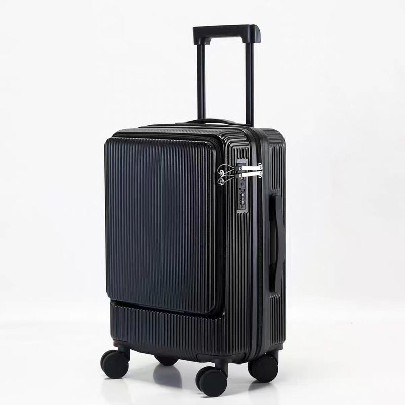 Custom Logo Accepted TSA Lock Front-opening Luggage in Aluminium Alloy Trolley for Business-Ready Travel and Unisex