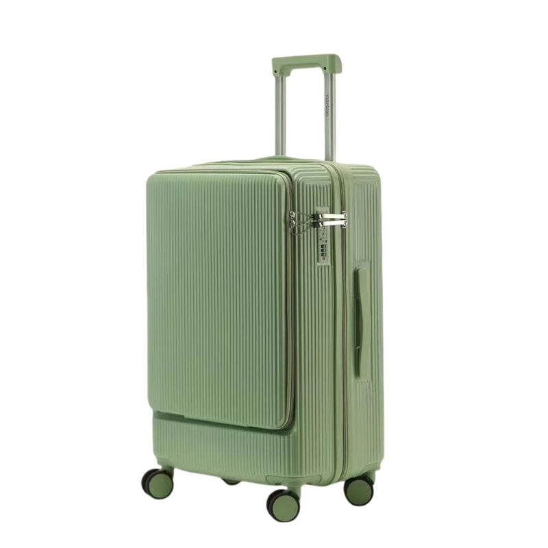 Custom Logo Accepted TSA Lock Front-opening Luggage in Aluminium Alloy Trolley for Business-Ready Travel and Unisex