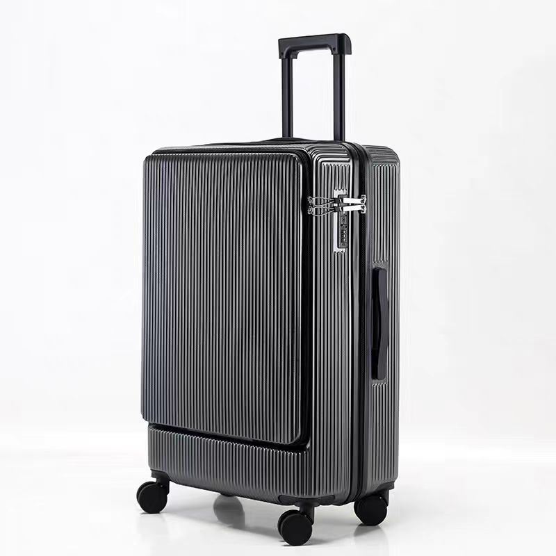 Custom Logo Accepted TSA Lock Front-opening Luggage in Aluminium Alloy Trolley for Business-Ready Travel and Unisex