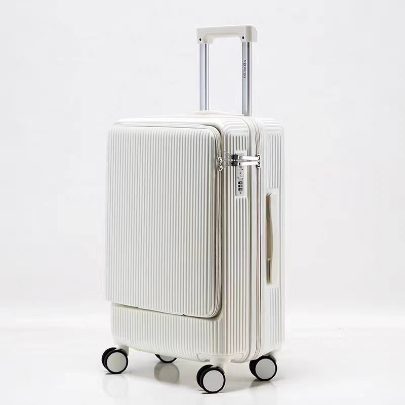 Custom Logo Accepted TSA Lock Front-opening Luggage in Aluminium Alloy Trolley for Business-Ready Travel and Unisex