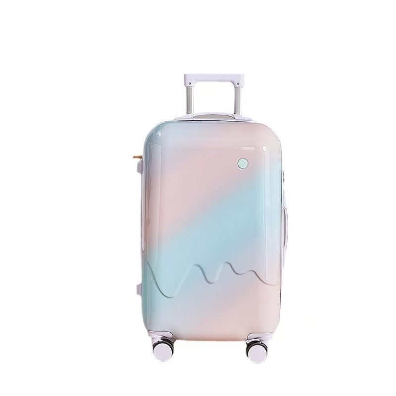 Zipper Closure Luggage Ice-Cream Series with USB Cup Holder Hard Shell Suitcase 210D Polyester Lining Multi-Functional