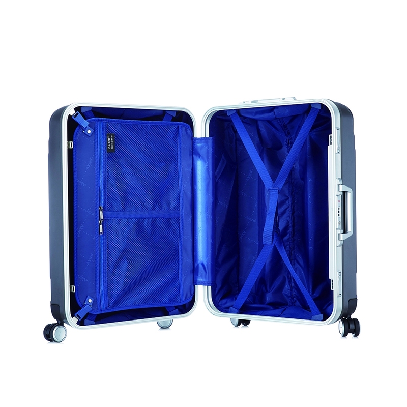 Business Suitcase Code Lock Trolley Luggage with Spinner Wheels Carry-on Boarding Aluminium Frame Closure Travel Luggage