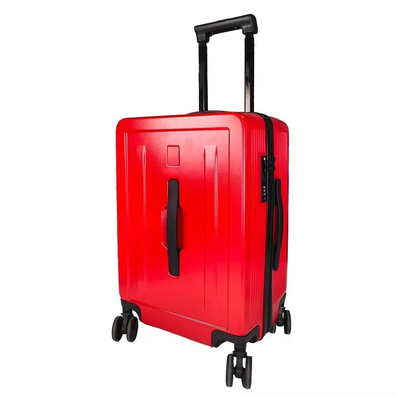 Modern Business Style Suitcases with 4 Spinner Wheels in Sturdy Luxury Luggage Set for Durable Travel in Red and Black