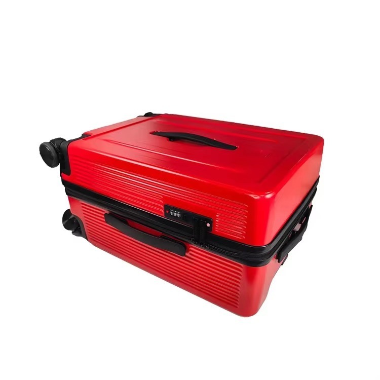 Modern Business Style Suitcases with 4 Spinner Wheels in Sturdy Luxury Luggage Set for Durable Travel in Red and Black