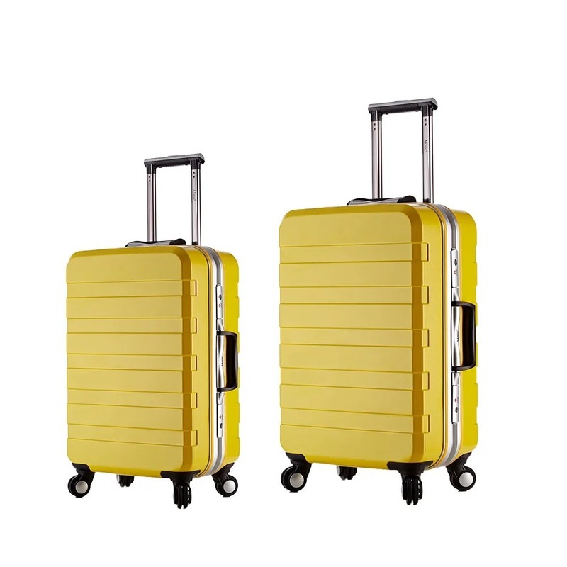 Yellow Striped Suitcase Large Capacity Carry-on Suitcase with 360° Spinner Wheels Password Lock The Perfect Travel Companion