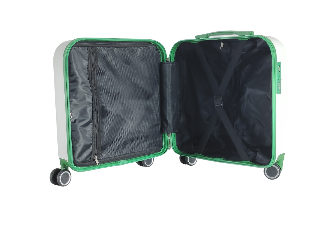 Zipper Closure 16inch ABS PC Hard-Shell Luggage Suitcase with 360° Spinner Wheels and Telescopic Handles Light Weight