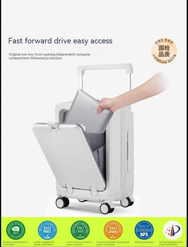 Expandable Wide Handle Suitcase for Unisex Stress-free Business Travel Spinner Wheels TSA Lock