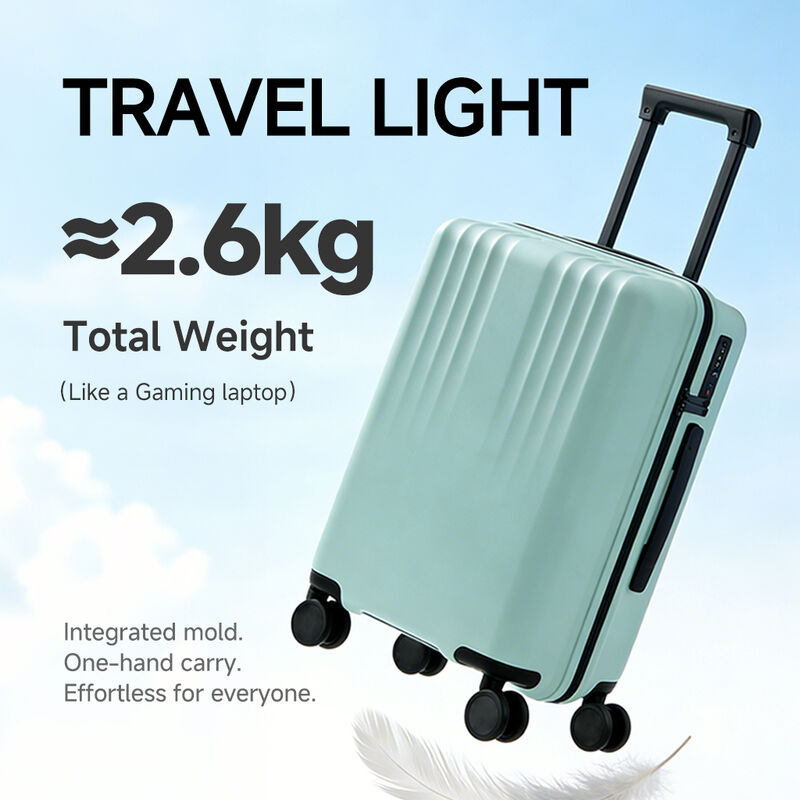 Maleta leve de 20 polegadas de PP com 42L de alta capacidade e TSA Bloquear Concha duravel Carregar na bagagem com rodas giratórias silenciosas