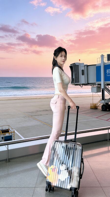 Dry and Wet Separation Transparent Luxury PC Waterproof Hard Shell Carry-on Suitcase with TSA Lock Clear Valise Cabin Travel Luggage