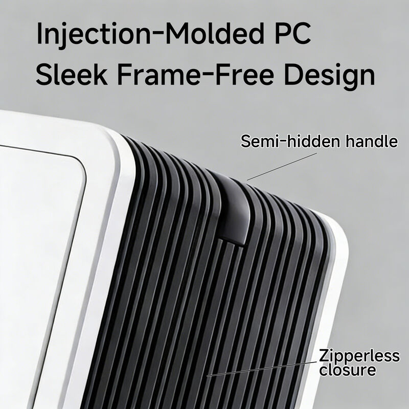 20-inch Hard Shell Business Suitcase with No-Zipper Design Front Opening Laptop Compartment and USB Port