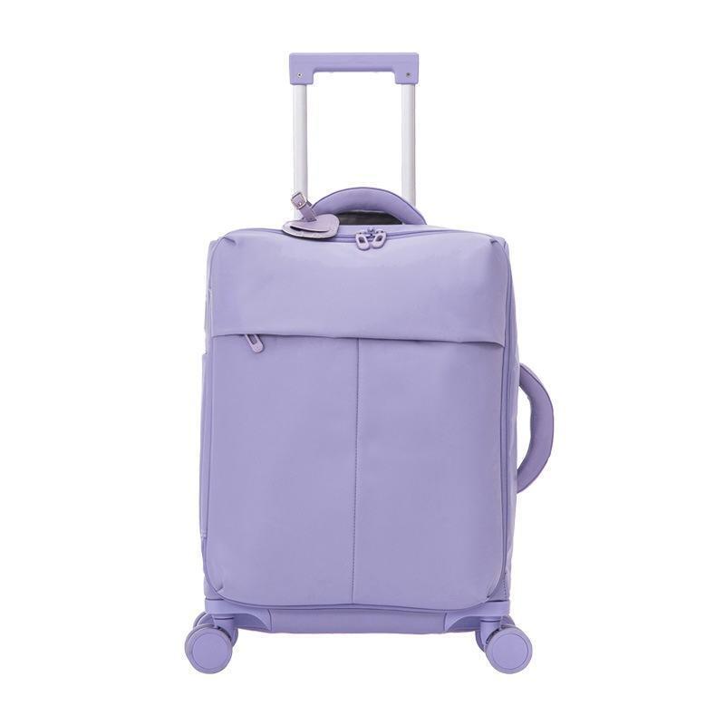 20 24 Inch Twill Nylon Luggage Suitcase USB Charging Front Opening Lightweight Carry on Luggage
