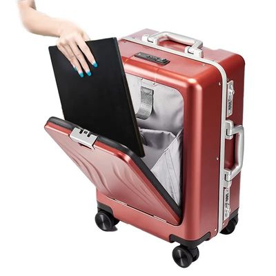 Universal Spinner Wheels Luxury Cabin Size Business Suitcase with TSA Lock and Anti-Theft Front Open Design